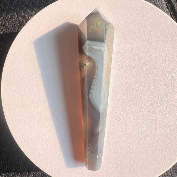 Moss Agate Crystal Meditation Wand (#6) - Picture 12 of 12